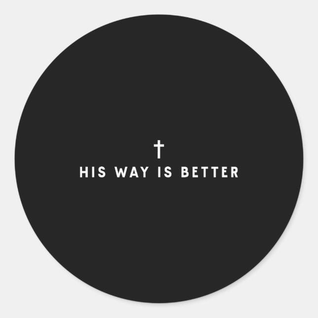 Adesivo His Way Is Better Minimal Christian Cross, Bible V (Frente)