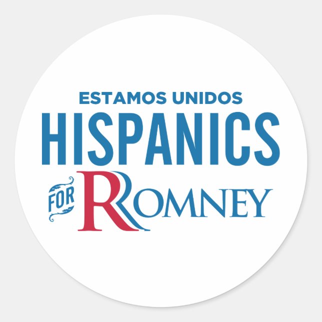 Adesivo Hispânicos para Romney (Frente)