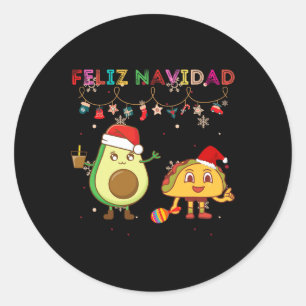 Adesivo Hispano Feliz Navidad Abacate Tacos Mexicano Chris