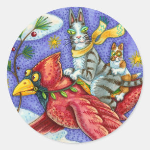 ADESIVO HISS N' FITZ ENGRAÇADO GATOS, GIGANTE CARDINAL DE 