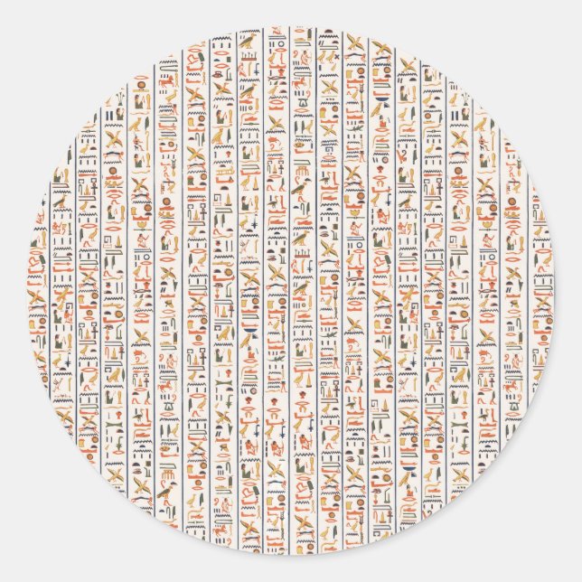 Adesivo histo de fundo do padrão de hieróglifos antigos do (Frente)