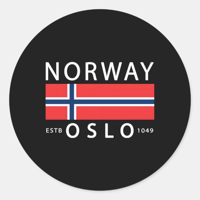 Adesivo História da Noruega Oslo Noruega (Frente)