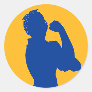 Adesivo História das mulheres Mês Rosie Riveter Marinho/Do