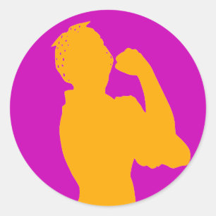 Adesivo História das mulheres Mês Rosie Riveter Rosa Quent