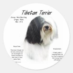 Adesivo História do Terrier tibetano; Eu Amo Terriers tibe