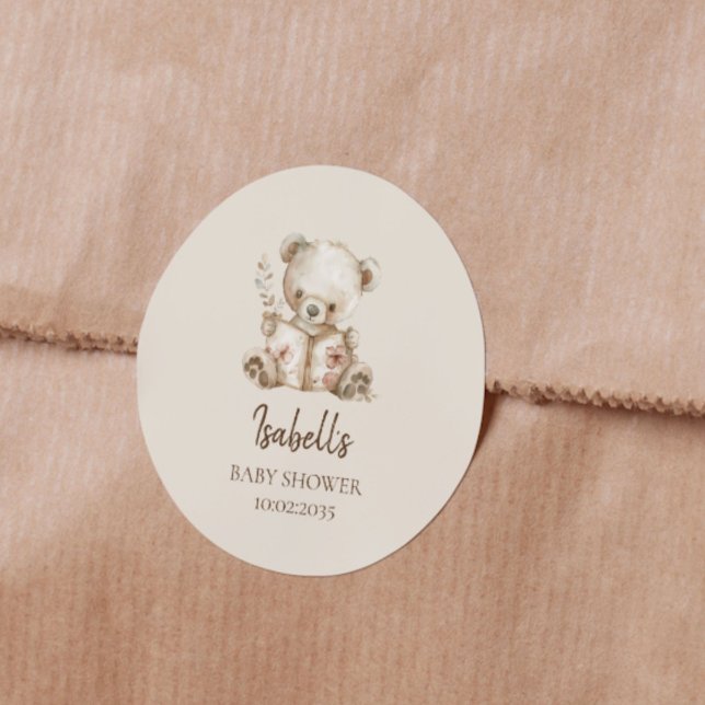 Adesivo História do Urso Boho Baby Shower  (Criador carregado)