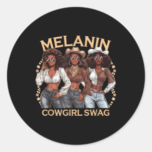 Adesivo História Negra Cowgirl Orgulho Africano Melanin Co