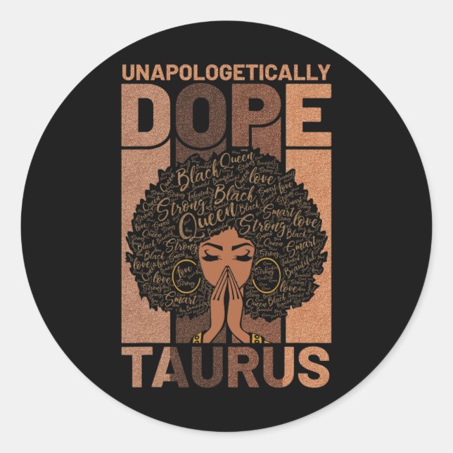 Adesivo História Negra Drogada Taurus Melanin (Frente)