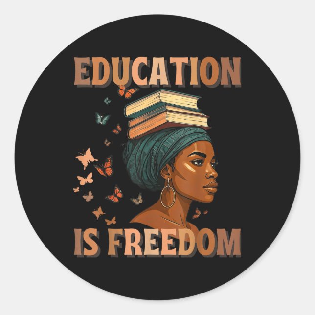 Adesivo História Negra Educação de Professores É Liberdade (Frente)