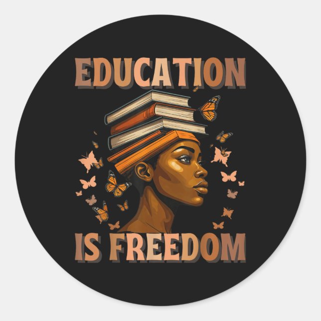 Adesivo História Negra Educação de Professores É Liberdade (Frente)