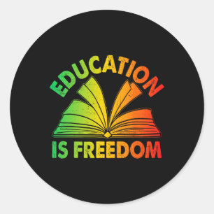 Adesivo História Negra Educação é Livro da Liberdade Preto