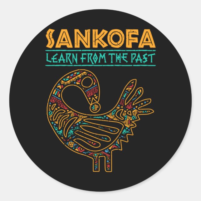 Adesivo história negra sankofa ave africana juneteenth (Frente)