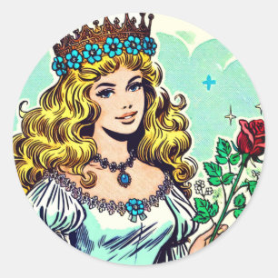 Adesivo Histórias em quadrinhos da Princesa Bonita Vintage