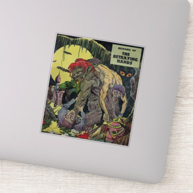 Adesivo histórias em quadrinhos de horror de idade do ouro (Detalhe)