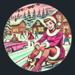 Adesivo Histórias em quadrinhos de Natal retrógradas<br><div class="desc">Histórias em quadrinhos de Natal retrógradas</div>