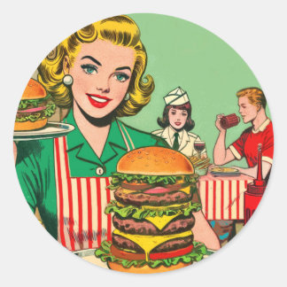 Adesivo Histórias em quadrinhos do Burger Retro