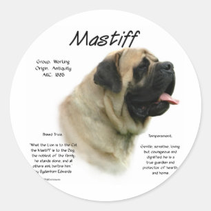 Adesivo Histórico de Mastiff de Fawn