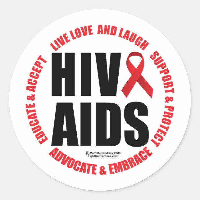 Adesivo HIV/AIDS Live Love Laugh (Frente)