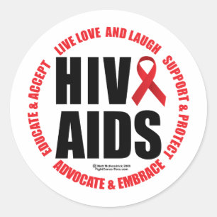 Adesivo HIV/AIDS vivem riso do amor