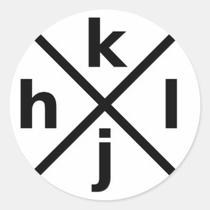 Adesivo hjkl para hackers Hardcore Vi/Vim - Round Sticker