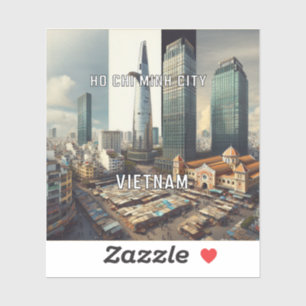 Adesivo Ho Chi Minh Cidade Vietnã Vinil de 3 Polegadas