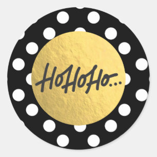 Adesivo HO HO Bolinhas brancas de Natal Negras de Natal