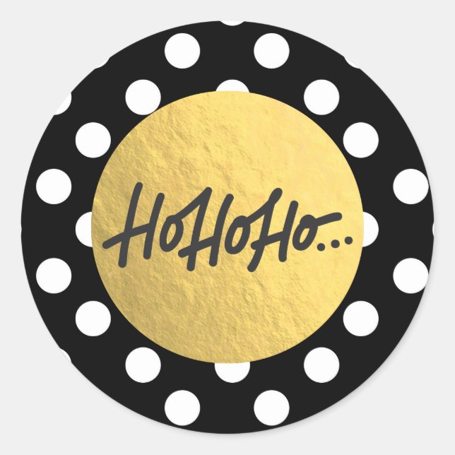 Adesivo HO HO Bolinhas brancas de Natal Negras de Natal (Frente)