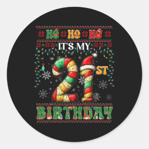 Adesivo Ho Ho, é o meu aniversário de 21 anos Xmas Candy C