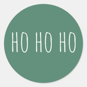 Adesivo Ho Ho Feliz Natal. Papais noeis de férias verdes
