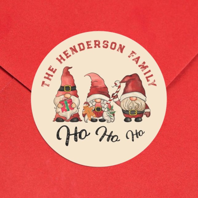 Adesivo Ho Ho Ho! Feliz Natal dos Gnomos Nórdicos (Criador carregado)