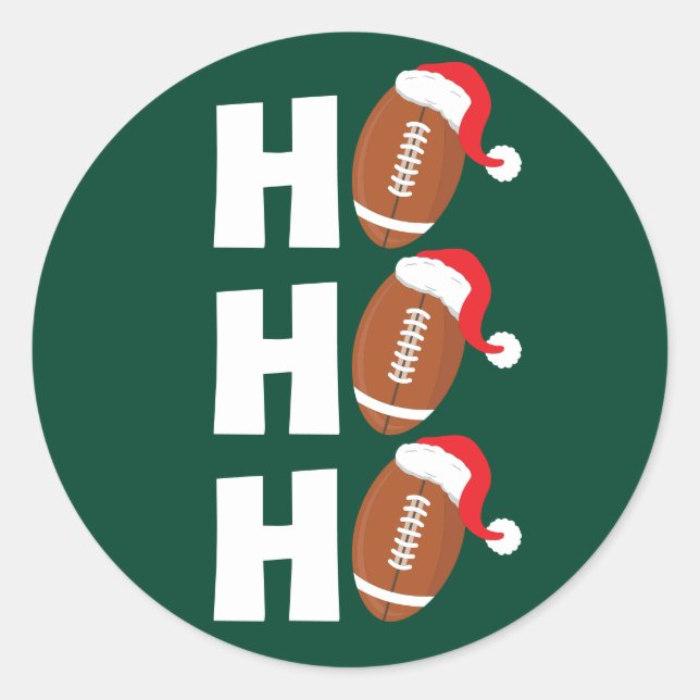 Adesivo Ho Ho Ho Football | Funny Christmas Season Humor (Frente)