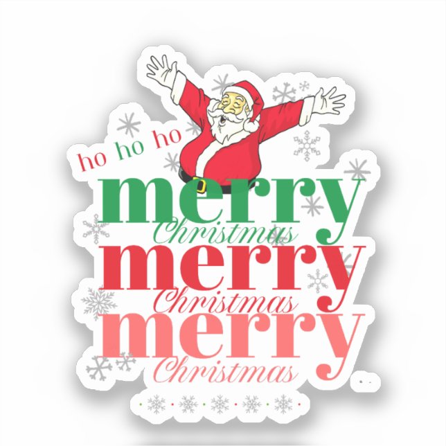 Adesivo Ho Ho-Papais noeis - Feliz Natal (3) Design (Frente)