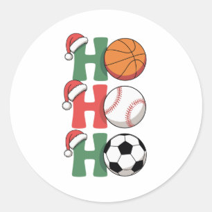 Adesivo Ho Santa Natal Basquetebol Beisebol Futebol Natal