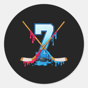 Adesivo Hockey 7 Anos de Idade Sorvete Gotejamento Juventu