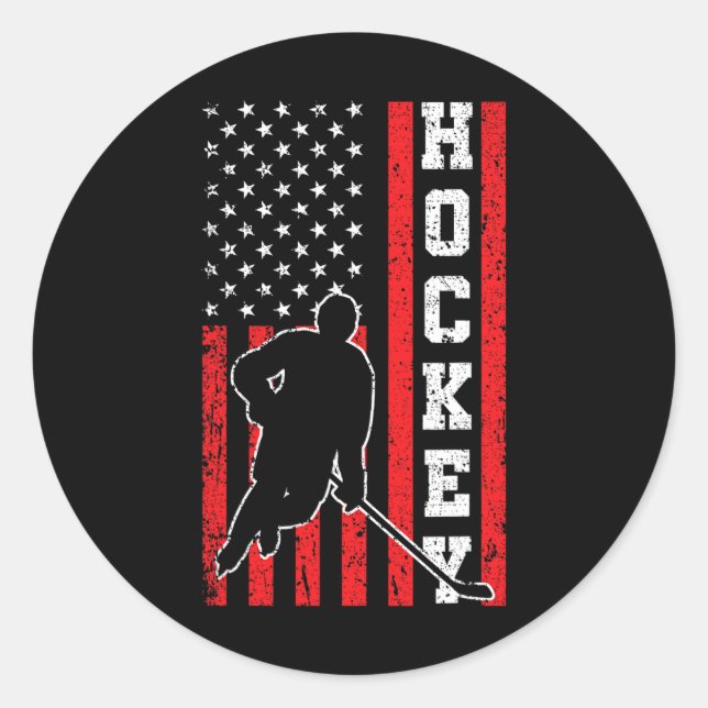 Adesivo Hockey American Flag Men 4 de julho (Frente)