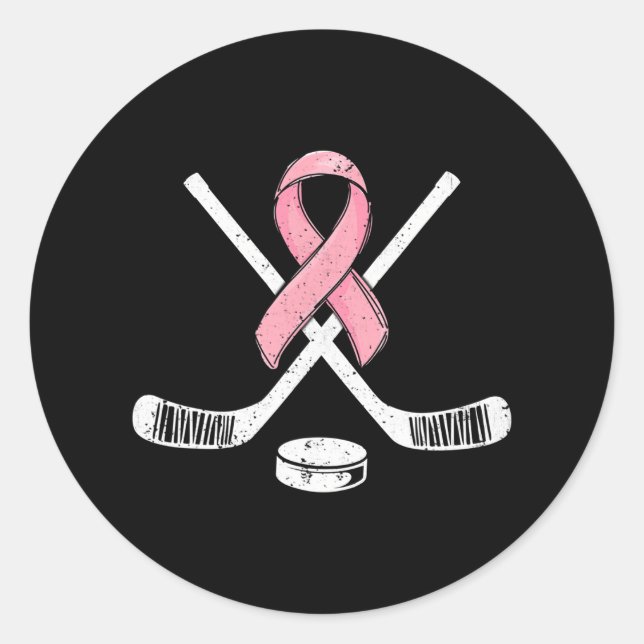 Adesivo Hockey com fita rosa e Cancer de madrugada (Frente)