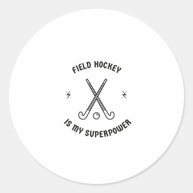 Adesivo Hockey de campo é minha superpotência (Frente)