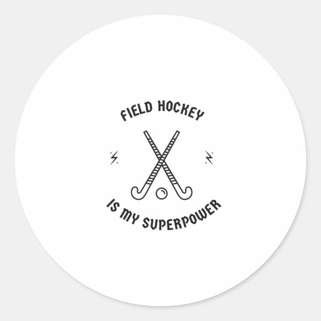 Adesivo Hockey de campo é minha superpotência (Frente)