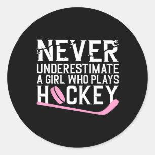 Adesivo Hockey Divertido Para Mulheres Jogador De Hóquei N
