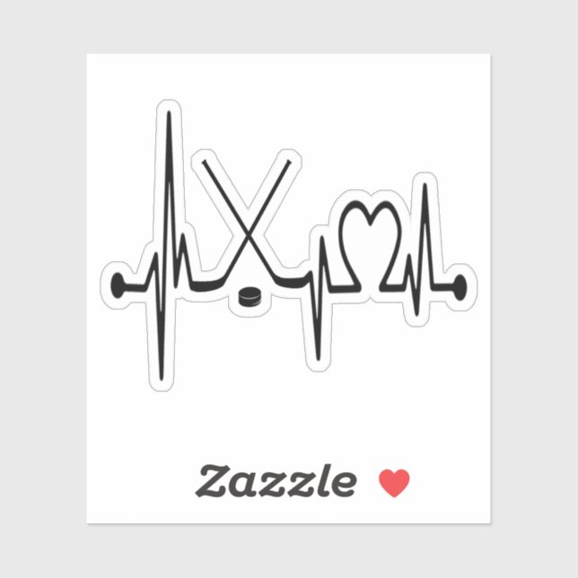 Adesivo Hockey Heartbeat (Folha)