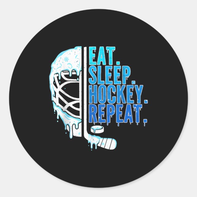 Adesivo Hockey Ice Cream Drip Eat Sleep Hockey Repeat Boys (Frente)