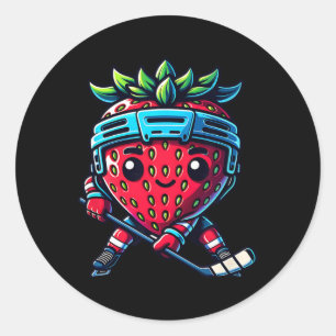 Adesivo Hockey no Gelo de Morango Esporte de Fruta Fofa Jo