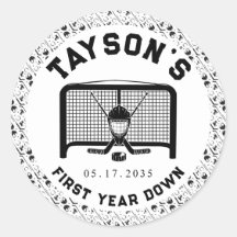 Hockey Primeiro Ano em Papel de primeiro aniversar