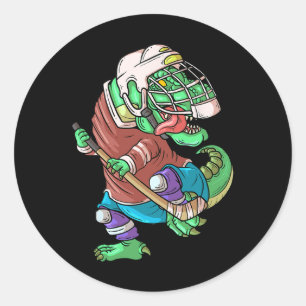 Adesivo Hockeysaurus Crianças T-rex Dinossauro Com Hóquei 