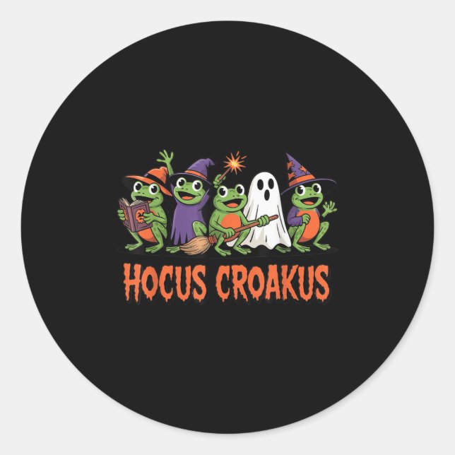 Adesivo Hocus Croakus Frog Halloween Magic Spell Funny Wit (Frente)