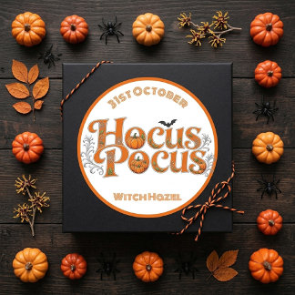 Adesivo Hocus Pocus Abóboras Laranja Morcego Tipografia Or