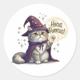 Adesivo Hocus Purrcus Persian - Gato Dia de as Bruxas engr