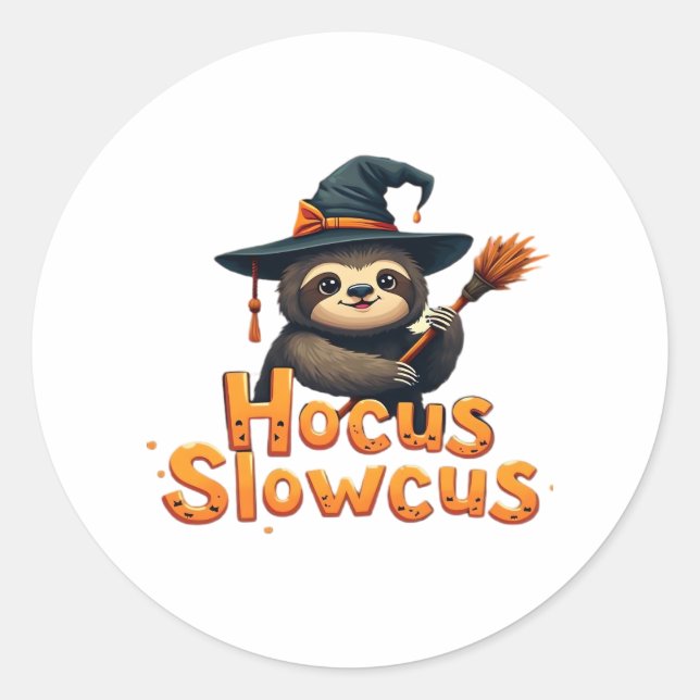 Adesivo Hocus Slowcus Sloth amantes do vestido de Hallowee (Frente)