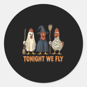 Adesivo Hoje à noite, Voamos Engraçadas Bruxas Galinhas do