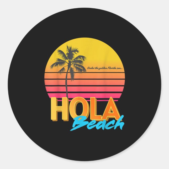 Adesivo Hola Beaches Férias de Verão (Frente)